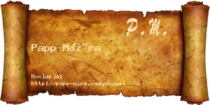 Papp Míra névjegykártya