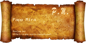 Papp Míra névjegykártya